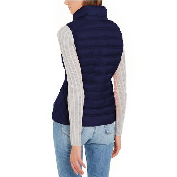 NEW MICHAEL KORS down fill full zip removable hood puffer vest in navy blue - Picture 3 of 3